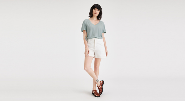 Dockers Deep V-Neck Tee Regular Fit Harbor Grey
