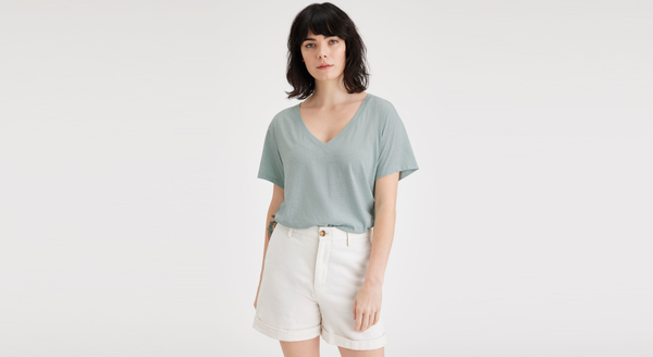 Dockers Deep V-Neck Tee Regular Fit Harbor Grey