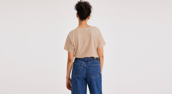 Dockers Deep V-Neck Tee Regular Fit Orange