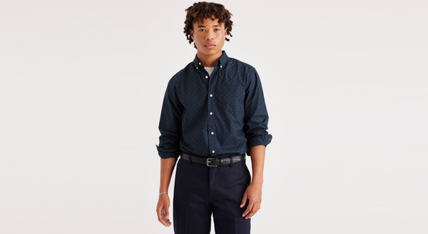 Dockers Essential Button-Up Shirt Classic Fit Blue