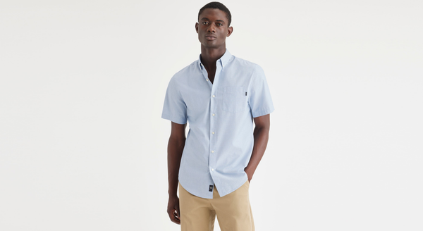 Dockers Essential Button-Up Shirt Classic Fit Blue