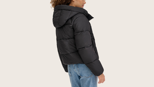 Dockers Hooded Matte Bubble Puffer Jacket Black