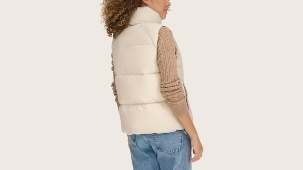 Dockers Hooded Matte Bubble Puffer Vest Khaki