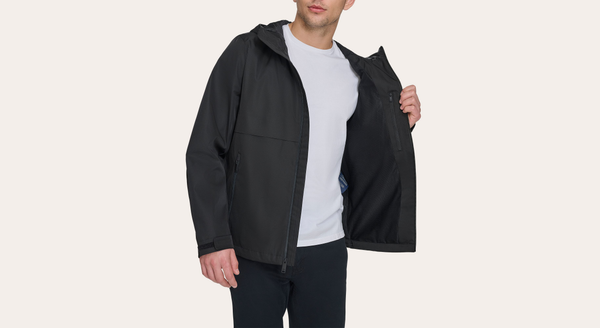 Dockers Hooded Rain Jacket Regular Fit Black