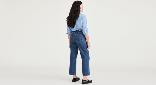 Dockers Jean Cut Pants High Straight Fit Blue
