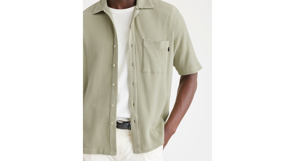 Dockers Knit Button Up Regular Fit Green