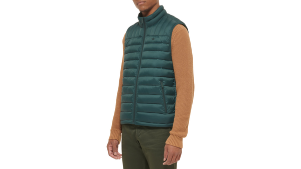 Dockers Lightweight Nylon Packable Vest Green