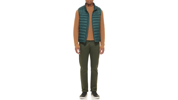 Dockers Lightweight Nylon Packable Vest Green