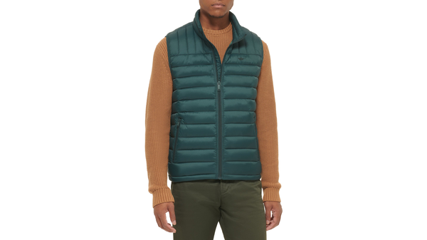 Dockers Lightweight Nylon Packable Vest Green
