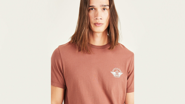 Dockers Logo Tee Shirt Slim Fit Red