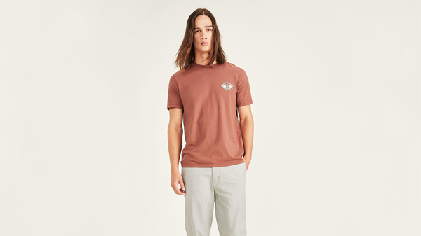 Dockers Logo Tee Shirt Slim Fit Red