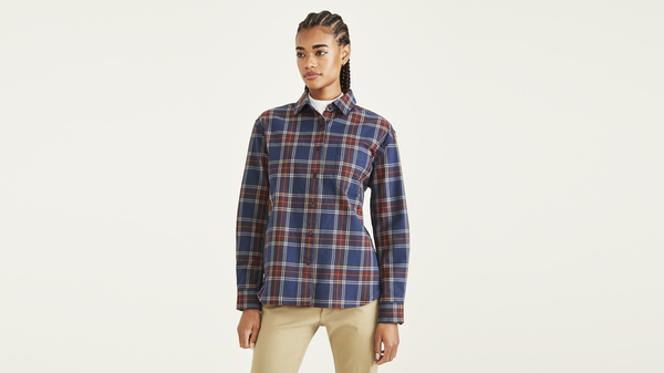 Dockers Original Button-Up Shirt Relaxed Fit Blue