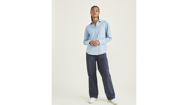 Dockers Original Button-Up Shirt Relaxed Fit Blue