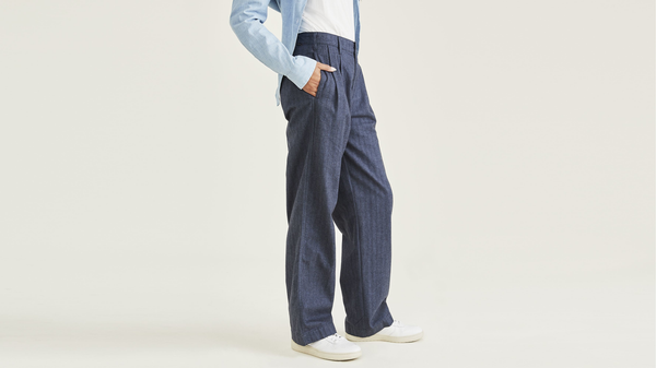 Dockers Original Pleated Khakis High Wide Blue