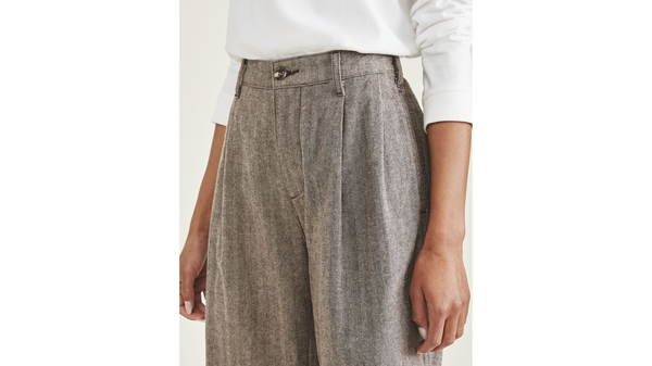 Dockers Original Pleated Khakis High Wide Grey