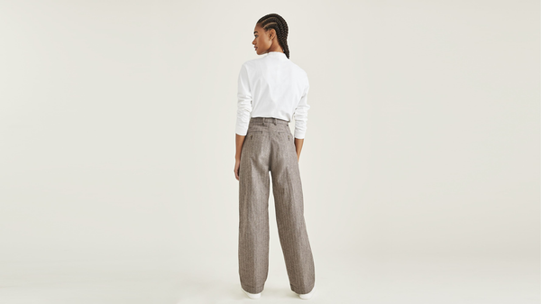Dockers Original Pleated Khakis High Wide Grey