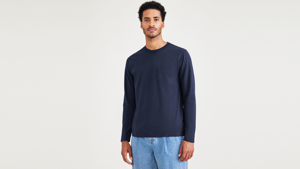 Dockers Pocket Tee Shirt Regular Fit Blue