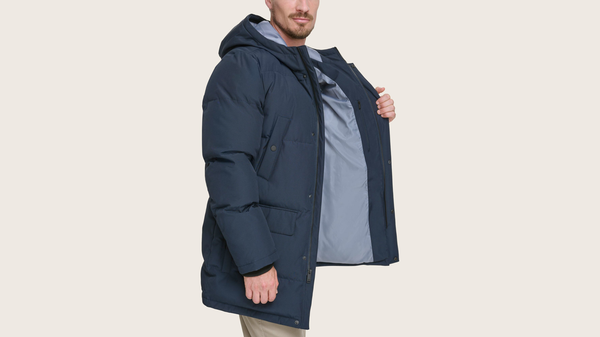 Dockers Quilted Arctic Hooded Parka Blue