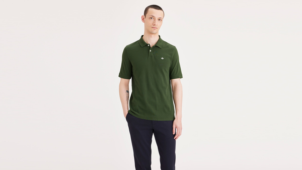 Dockers Rib Collar Polo Slim Fit Green