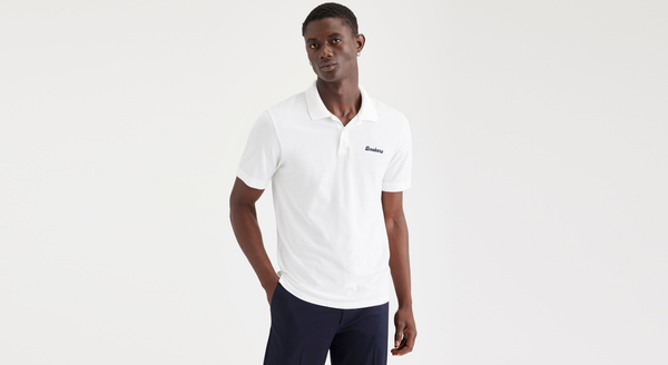 Dockers Rib Collar Polo Slim Fit Lucent White
