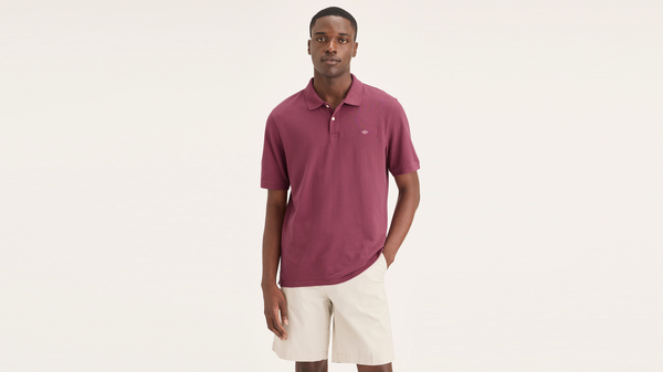 Dockers Rib Collar Polo Slim Fit Red