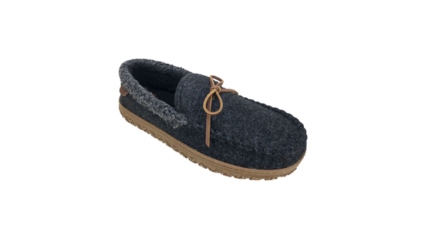 Dockers Rolled Collar Wool Moccasin Slippers Grey