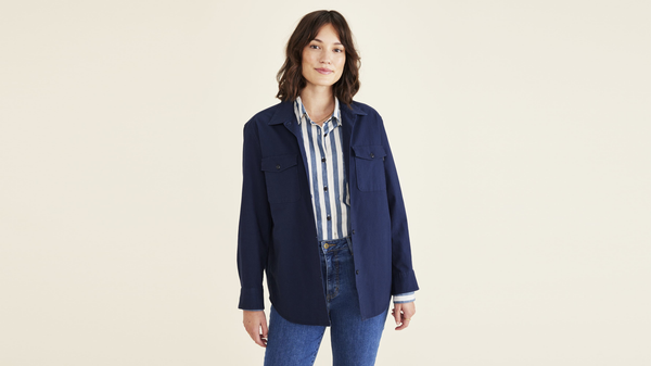 Dockers Shirt Jacket Relaxed Fit Blue
