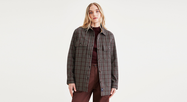 Dockers Shirt Jacket Relaxed Fit Brown