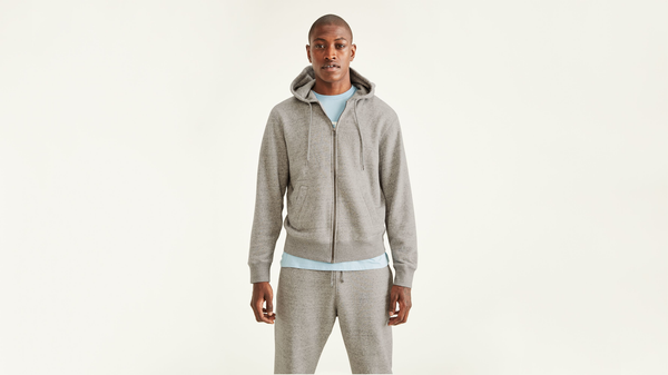 Dockers Sport Full Zip Hoodie Regular Fit Grey