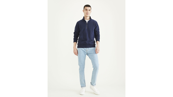 Dockers Sport Half Zip Sweatshirt Regular Fit Blue