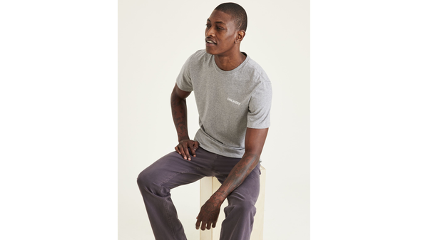 Dockers Stencil Graphic Tee Slim Fit Grey Heather