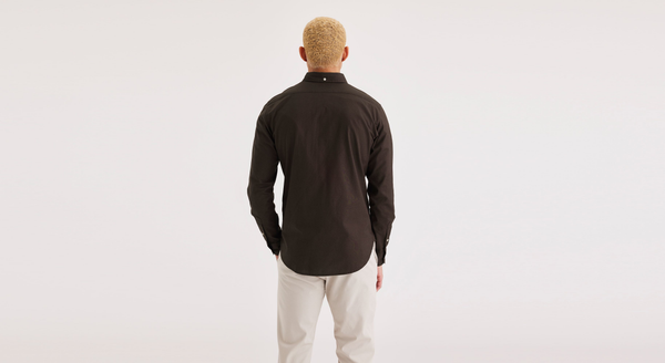 Dockers Stretch Oxford Shirt Slim Fit Brown