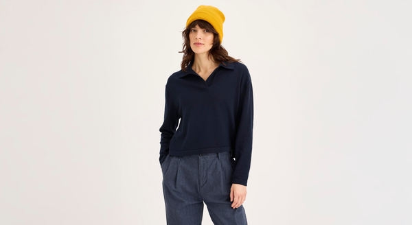 Dockers Sweater Polo Relaxed Fit Blue