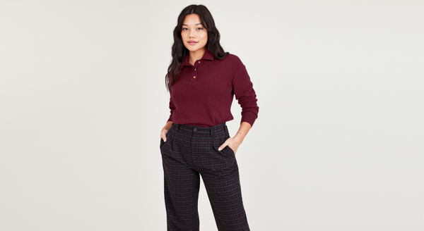 Dockers Sweater Polo Relaxed Fit Red
