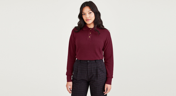 Dockers Sweater Polo Relaxed Fit Red