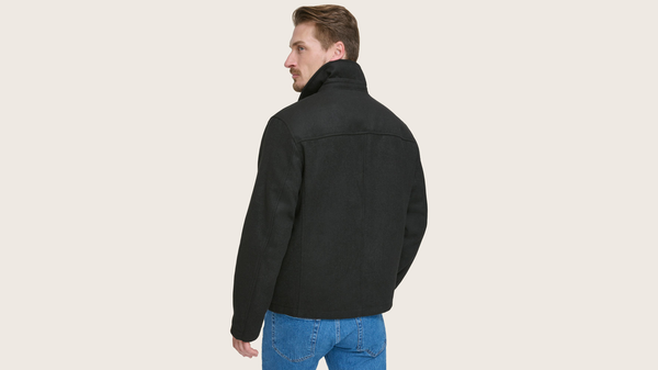 Dockers Wool Blend Shortie W/ Cord Collar Black
