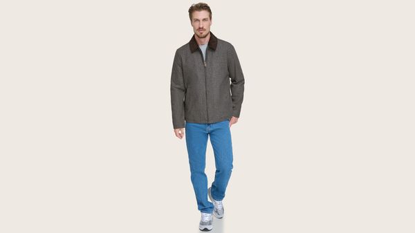 Dockers Wool Blend Shortie w/ Cord Collar Grey