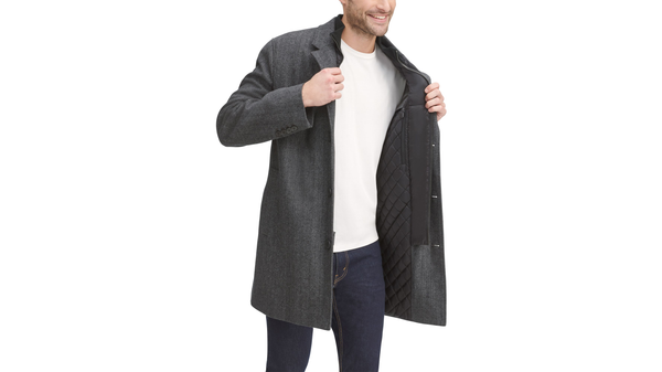 Dockers Wool Blend Top Coat Regular Fit Grey