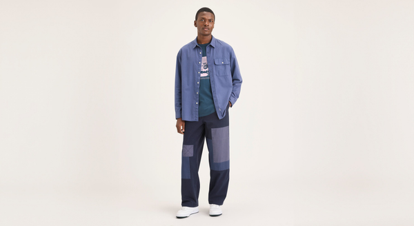 Dockers Eighty-Six Alpha Chino Patch Pants Loose Fit Blue