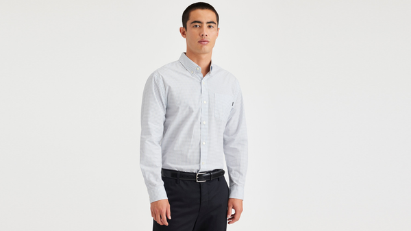 Dockers Essential Button-Up Shirt Classic Fit Pinnacle Lucent White