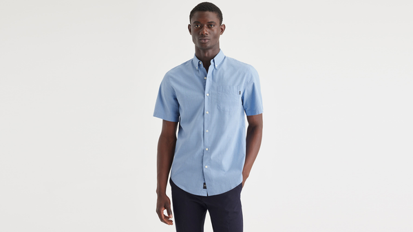 Dockers Essential Button-Up Shirt Classic Fit Pinnacle Poplin Bel Air Blue