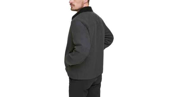 Dockers Laydown Collar James Dean Jacket With Corduroy Collar Grey