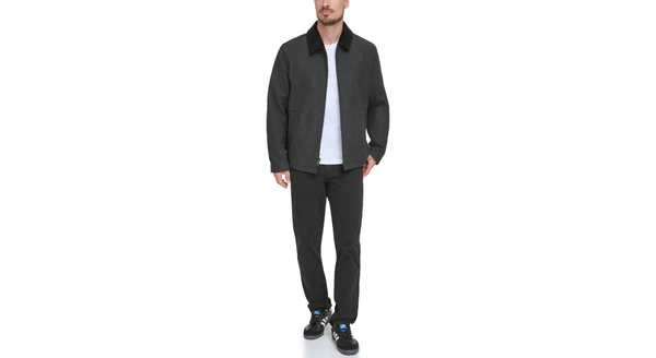 Dockers Laydown Collar James Dean Jacket With Corduroy Collar Grey