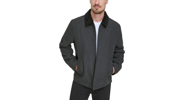 Dockers Laydown Collar James Dean Jacket with Corduroy Collar Grey