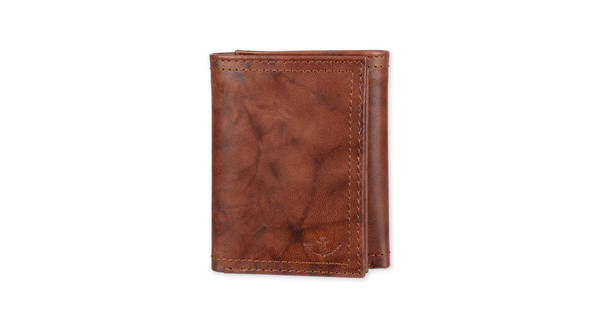 Dockers Leather RFID X-Cap Trifold Wallet With Zipper Brown