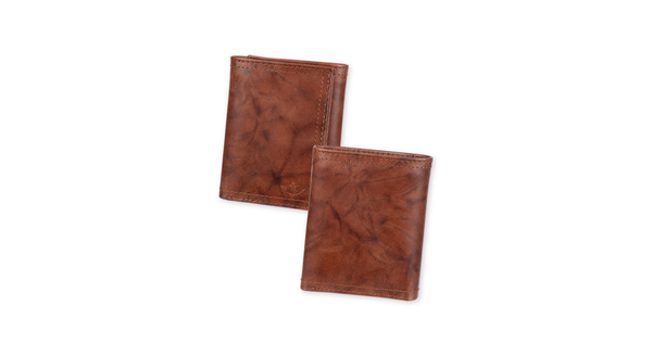 Dockers Leather RFID X-Cap Trifold Wallet with Zipper Brown