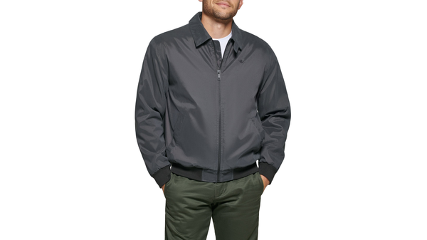 Dockers Microtwill Relaxed Laydown Collar Bomber Grey