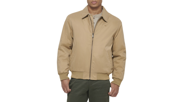 Dockers Microtwill Relaxed Laydown Collar Bomber Tan
