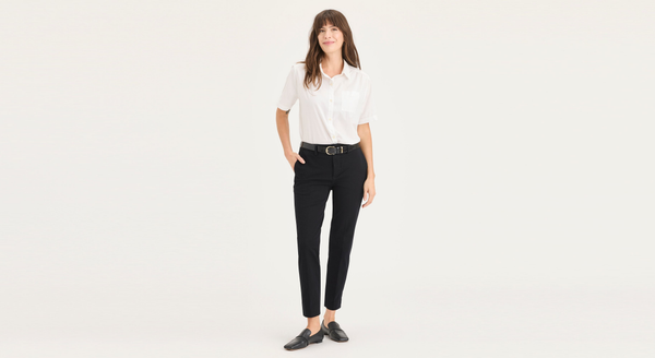 Dockers Mid-Rise Collins Trouser With Sculpt Slim Fit Beautiful Black