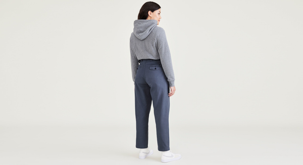 Dockers Original Khakis Pleated High Waisted Tapered Fit Blue